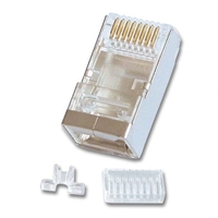 RJ-45 Male Connector,  8 Pin STP CAT5e,  Pack of 10