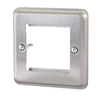 Single Gang,  Brushed Steel,  Dual Snap In Face Plate