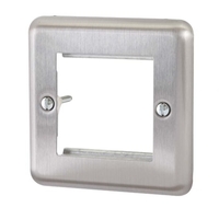Single Gang,  Brushed Steel,  Dual Snap In Face Plate