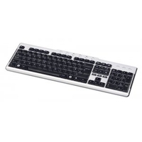 Slim Multimedia USB Keyboard Silver/Black 6 Media Keys