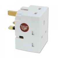 UK 3 Way Mains Adapter