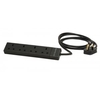 UK Mains 4 Way Gang Socket Power Strip,  Black,  2m