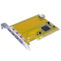 USB Card - 4+1 Port USB 2.0,  PCI (32 Bit),  PC & Mac Compatible