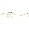 Gold Rimless Rectangle Computer Glasses with Case