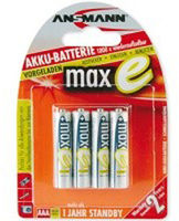 Ansmann maxE AAA Pre-Charged Batteries - Pack of 4