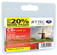 Canon BCI-3/6 Yellow Remanufactured Ink Cartridge by JetTec - C6Y