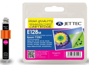 Epson T1283 Magenta Remanufactured Ink Cartridge by JetTec E128M