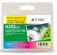 HP303XL T6N03AE Colour Remanufactured Ink Cartridge by JetTec H303CXL