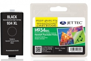 HP934XL Black Remanufactured Ink Cartridge by JetTec - H934BXL