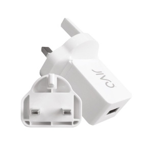 Jivo USB Wall Plug / Wall Charger,  UK - White