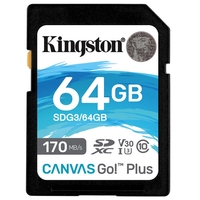Kingston Canvas Go! Plus SDXC 170R C10 UHS-I U3 V30 64GB