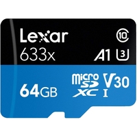 Lexar High Performance 633x microSDXC UHS-I Card with Adapter 64GB
