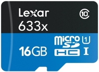 Lexar Micro SDHC Memory Card 95MB/s 633X UHSI Class 10 + SD Adap 16GB