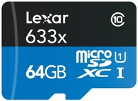 Lexar Micro SDXC Memory Card 95MB s 633X UHSI Class 10 64GB