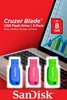 SanDisk Cruzer Blade USB Flash Drive 8GB 3Pack