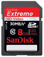 SanDisk Extreme HD Video SDHC Card 30MB/sec (Class 10) - 8GB