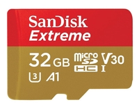 SanDisk Extreme MicroSDHC 100MB s A1 C10 V30 UHSI U3 32GB