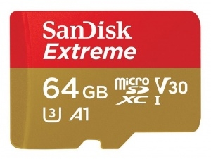 SanDisk Extreme MicroSDXC 100MB/s A1 C10 V30 UHS-I U3 - 64GB