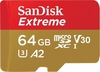 SanDisk Extreme MicroSDXC 100MBs for Mobile Gaming C10 V30 U3 64GB