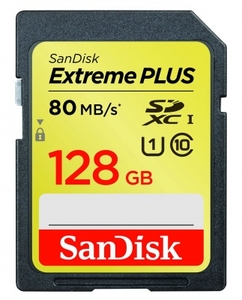 SanDisk Extreme PLUS SDXC UHS1 80MB/Sec (Class 10) 128GB