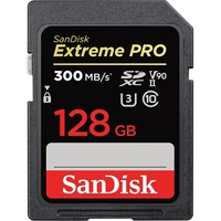 SanDisk Extreme PRO 300MBs UHS-II Class 10 V90 SDXC Card 128GB