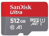 SanDisk Ultra MicroSDXC Memory Card 100MBs Class 10 with Adapter 512GB