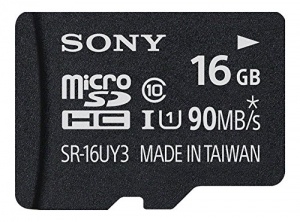 Sony Micro SDHC Memory Card 90MB/s UHS1 Class 10 with Adapter 16GB