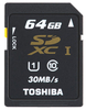 Toshiba SDXC UHS-1 30MB/sec (Class 10) Card - 64GB