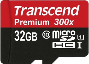 Transcend Premium Micro SDHC Class 10 UHSI 300x with Adapter 32GB
