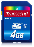 Transcend Secure Digital Card SDHC Class 6 - 4GB