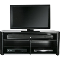 Alphason FW1350SB-BLK Finewoods Soundbar TV Stand for up to 49 TVs - Black/Oak