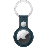 Apple AirTag Leather Key Ring - Baltic Blue