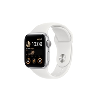 Apple Watch SE 2022 GPS 44mm Silver Aluminium Case with White Sport Band - Regular