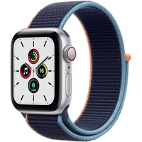 Apple Watch SE GPS + Cellular - 40mm Silver Aluminium Case with Deep Navy Sport Loop