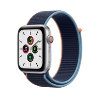 Apple Watch SE GPS + Cellular - 44mm Silver Aluminium Case with Deep Navy Sport Loop