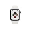 Apple Watch Series 5 GPS + Cellular 44mm Stainless Steel Case with White Sport Band