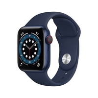 Apple Watch Series 6 GPS + Cellular - 40mm Blue Aluminium Case with Deep Navy Sport Band - Regular