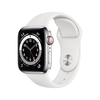 Apple Watch Series 6 GPS + Cellular - 40mm Silver Stainless Steel Case with White Sport Band - Regular