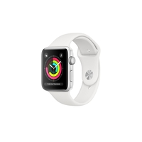 AppleWatch Series3 GPS 42mm Silver Aluminium Case with White Sport Band