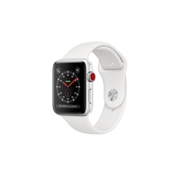 AppleWatch Series3 GPS+Cellular 38mm Silver Aluminium Case with White Sport Band