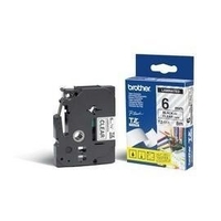 Brother TZe-111 Gloss Black on Clear 6mm Labelling Tape