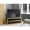 Burghley Affinity Curved TV Stand 1250 Oak / Black Glass