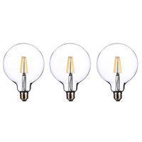 electriQ Smart Filament Bulb Large Round E27 Clear 5w - 3 Pack