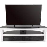Ex Display - Burghley Affinity Curved TV Stand 1500 Gloss White / Black Glass