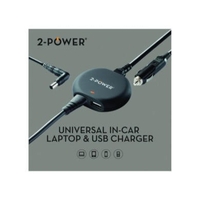GRADE A1 - 2 Power Universal 90W Laptop In-Car Charger