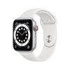 GRADE A1 - Apple Watch Series 6 GPS + Cellular - 44mm Silver Aluminium Case with White Sport Band - Regular