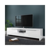 Grade A1 - Large White Gloss TV Unit with LED & Storage - TV