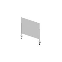 Hygiene Tech Protective Screen Perspex 0.5M High with Desk Clamps 50cm x 75cm x 4mm