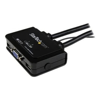 Startech 2 Port USB VGA Cable KVM Switch - USB Powered with Remote Switch - KVM with VGA - Dual Port VGA KVM Switch