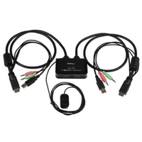 StarTech.com 2 Port USB HDMI Cable KVM Switch with Audio and Remote Switch USB Powered